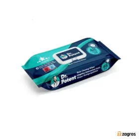 دستمال مرطوب تمیز کننده بدن دکتر پوتنت Dr Potent ویژه بزرگسالان بسته 48 عددی