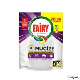 قرص ماشین ظرفشویی فیری مدل Fairy Mucize با رایحه لیمو بسته 50 عددی