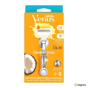 خودتراش زنانه 5 تیغ ژیلت مدل Venus Olay Plus Comfort glide به همراه 2 تیغ یدک