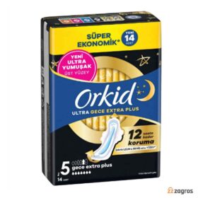 نوار بهداشتی روزانه ارکید مدل Orkid Ultra Gece Ekstra Plus مخصوص شب بسته 14 عددی