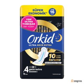 نوار بهداشتی ارکید مدل Orkid Ultra Gece Ekstra مخصوص شب بسته 16 عددی